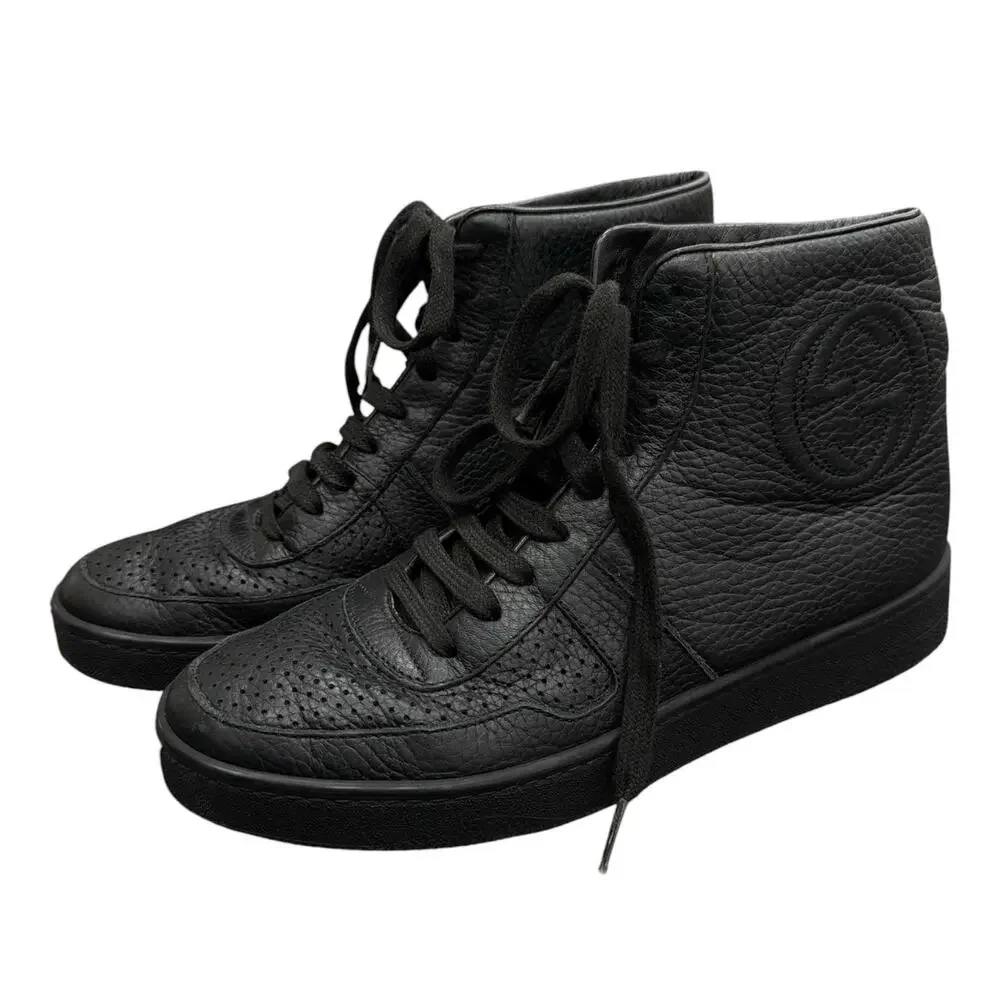 Gucci Women’s US 5/5.5 GG Soho Pebbled Leather High-Top Sneakers